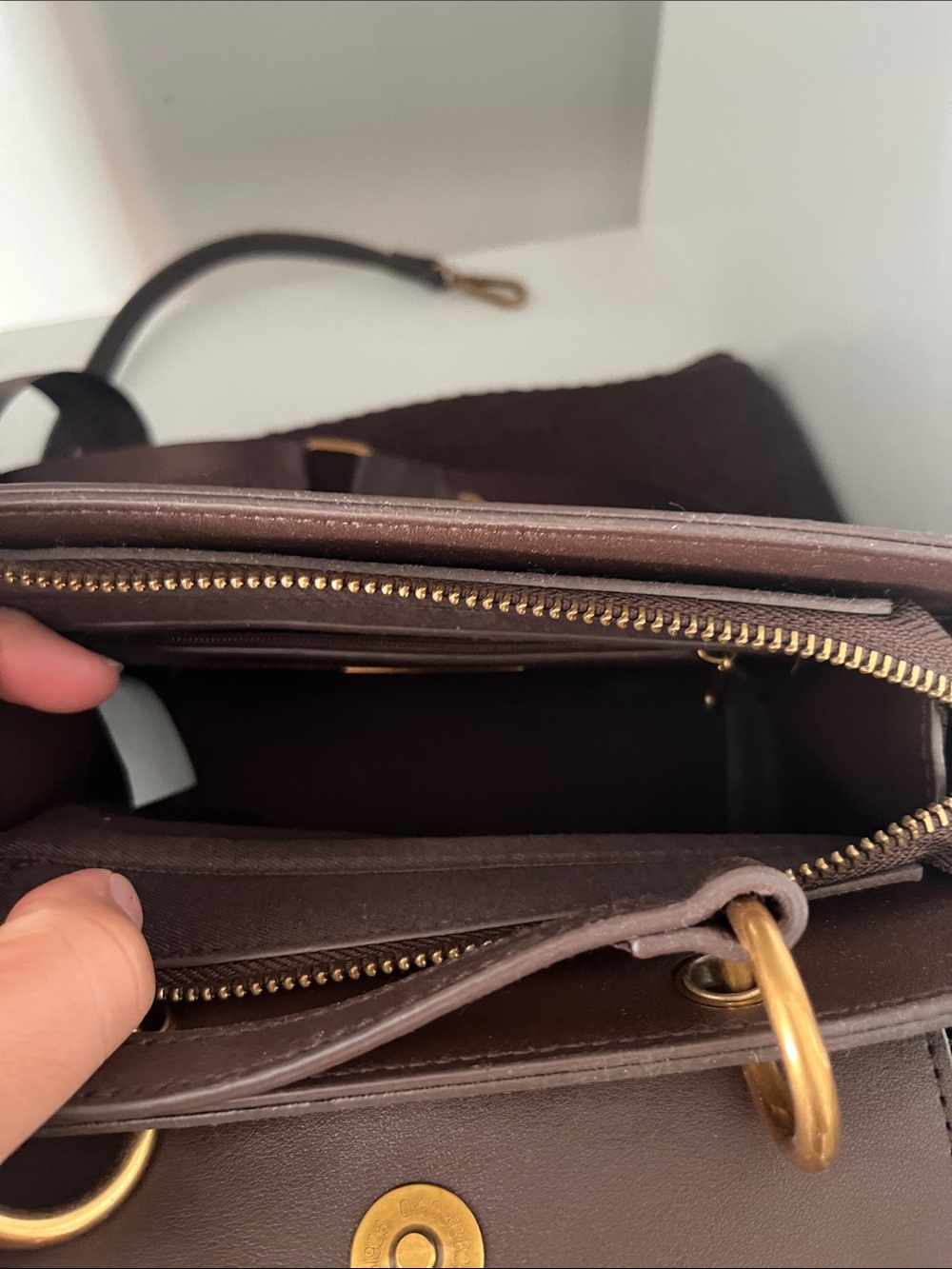 Steve Madden Chocolate Brown Box Satchel with Top Handle - Picture 5 of 6